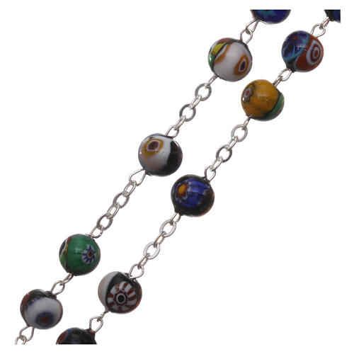 Murano glass rosary black decorated beads 8 mm 3