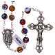 Rosary in Murano glass with multicolour grains, red base 8 mm s1