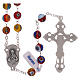 Rosary in Murano glass with multicolour grains, red base 8 mm s2
