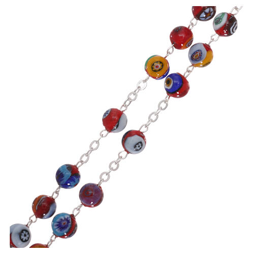 Murano glass rosary red decorated beads 8 mm 3