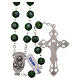 Green Murano glass style rosary beads with floral decorations, 8mm s2