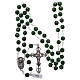 Green Murano glass style rosary beads with floral decorations, 8mm s4
