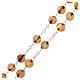Rosenkranz mit Perlen aus goldgelben Muranoglas verziert mit floralen Motiven 8 mm s3