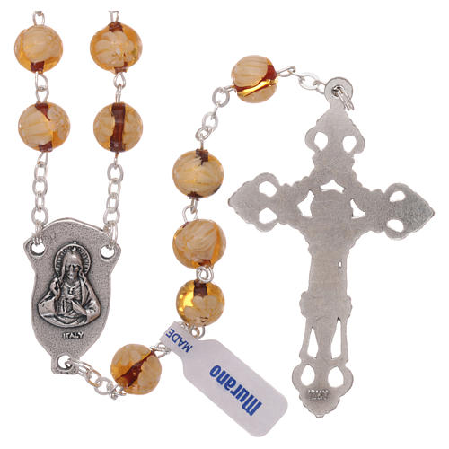 Rosary beads in Murano glass style topaz colour 8mm 2