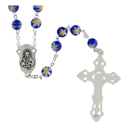 Rosary beads in blue Murano glass style 8mm 2