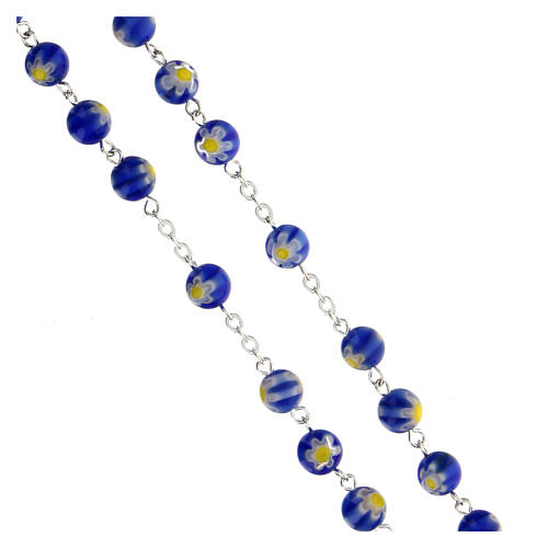 Rosary beads in blue Murano glass style 8mm 3