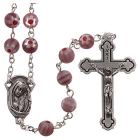 Purple Murano glass style rosary beads, 8mm