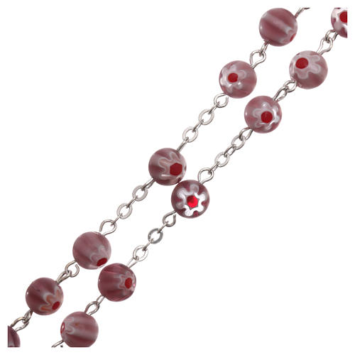Purple Murano glass style rosary beads, 8mm 3