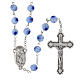 Rosario de vidrio estilo murano color agua con motivos florales 8 mm s1