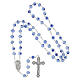 Glass rosary with water color beads with floral pattern and stripes in murrina style 8 mm s4