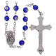 Glass rosary with blue beads with floral pattern in murrina style 6 mm s2