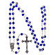Glass rosary with blue beads with floral pattern in murrina style 6 mm s4