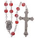Glass rosary with pink beads with floral pattern in murrina style 6 mm s2