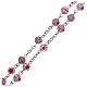 Rosary in glass murrine style with flowers and striping on purple grains 6 mm s3