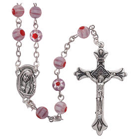 Rosary violet glass beads Murano style 6 mm