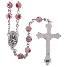 Rosary violet glass beads Murano style 6 mm