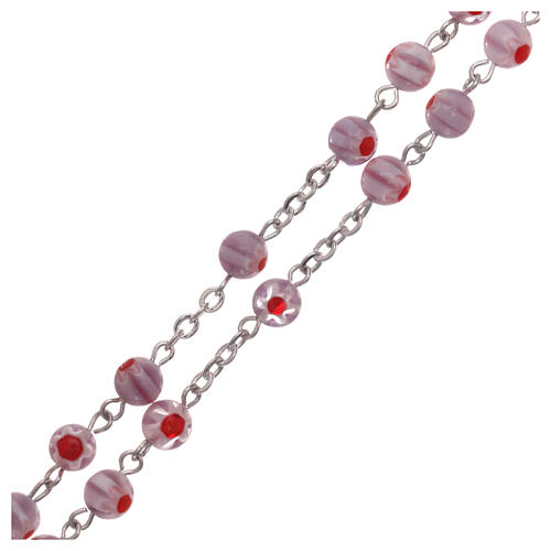 Rosary violet glass beads Murano style 6 mm 3
