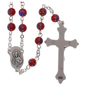Rosary red glass beads Murano style 6 mm