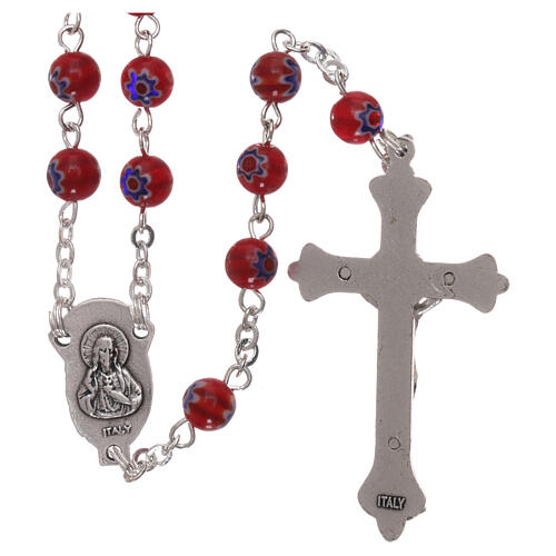 Rosary red glass beads Murano style 6 mm 2