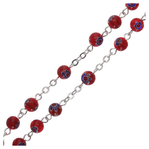 Rosary red glass beads Murano style 6 mm 3