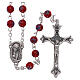 Rosary red glass beads Murano style 6 mm s1