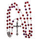 Rosary red glass beads Murano style 6 mm s4