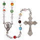 Rosary with multicoloured beads in fake Murano glass 4 mm s2
