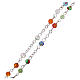 Rosary with multicoloured beads in fake Murano glass 4 mm s3