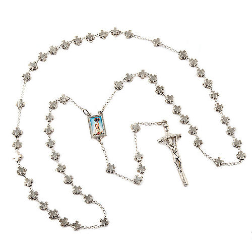 Chapelet, métal,grains en croix 5