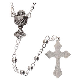 First Communion rosary with silver beads