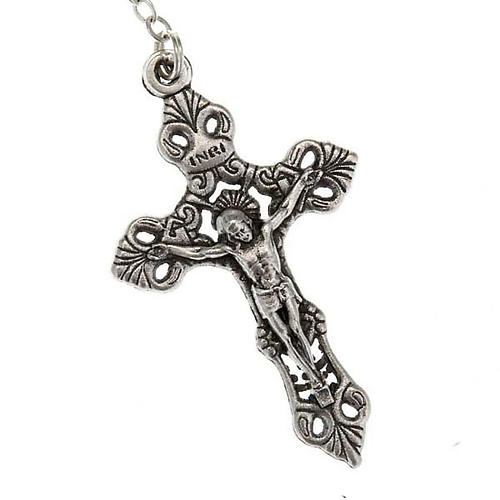 Rosary with metal cross-shaped beads (7 mm) 3