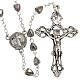 Rosary beads in silver metal with hearts, 6mm s1