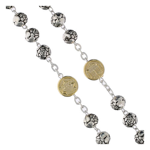 Rosary beads, Pope Francis with metal roses 3