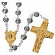 Rosary beads, Pope Francis with metal roses s1