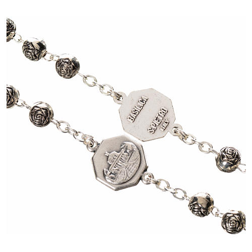 Rosary beads, John Paul II with metal roses 3