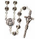 Rosary beads, John Paul II with metal roses s2