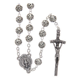 Rosary beads in metal with roses and pastoral cross
