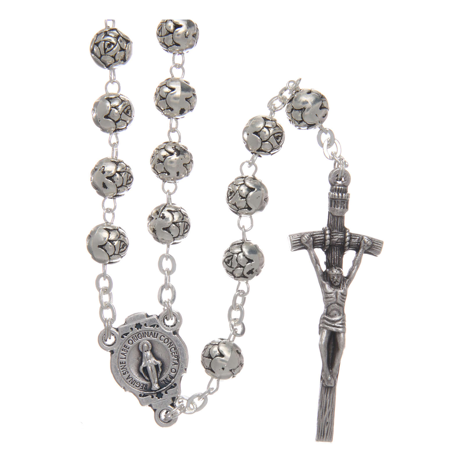 Rosary Beads In Metal With Roses And Pastoral Cross Online Sales On Holyart Com