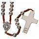 Rosary beads in metal, Pope Francis with roses and cord s2