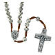 Rosary beads in metal, Pope Francis with roses and cord s1
