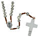 Rosary beads in metal, Pope Francis with roses and cord s2