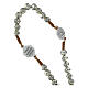 Rosary beads in metal, Pope Francis with roses and cord s4