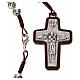 Rosary beads in metal and dark wood, Pope Francis s3
