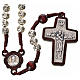 Rosary beads in metal and dark wood, Pope Francis s1