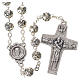 Pope Francis rosary beads with roses in silver medal s1