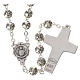 Pope Francis rosary beads with roses in silver medal s2