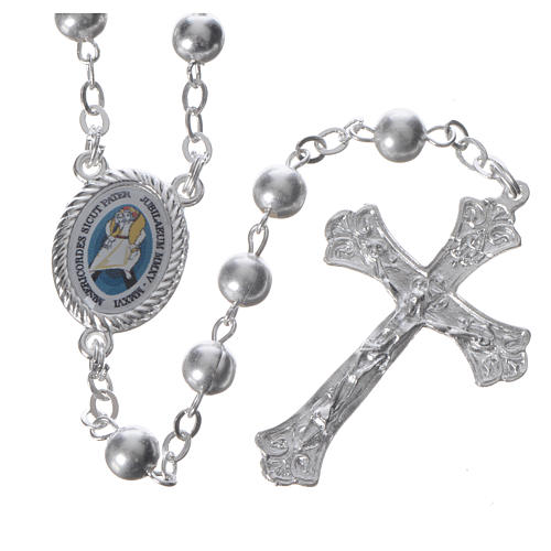 STOCK Rosary beads in metal with Jubilee of Mercy symbol 6mm 1