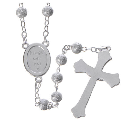 STOCK Rosary beads in satin metal with Jubilee of Mercy symbol 6mm 2