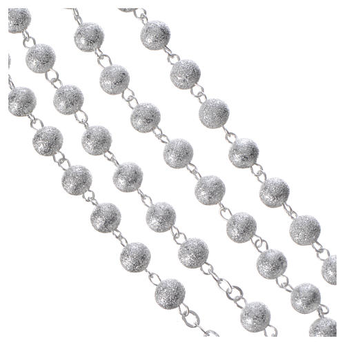 STOCK Rosary beads in satin metal with Jubilee of Mercy symbol 6mm 3