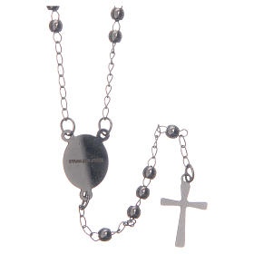 Classical rosary silver colour 316L steel